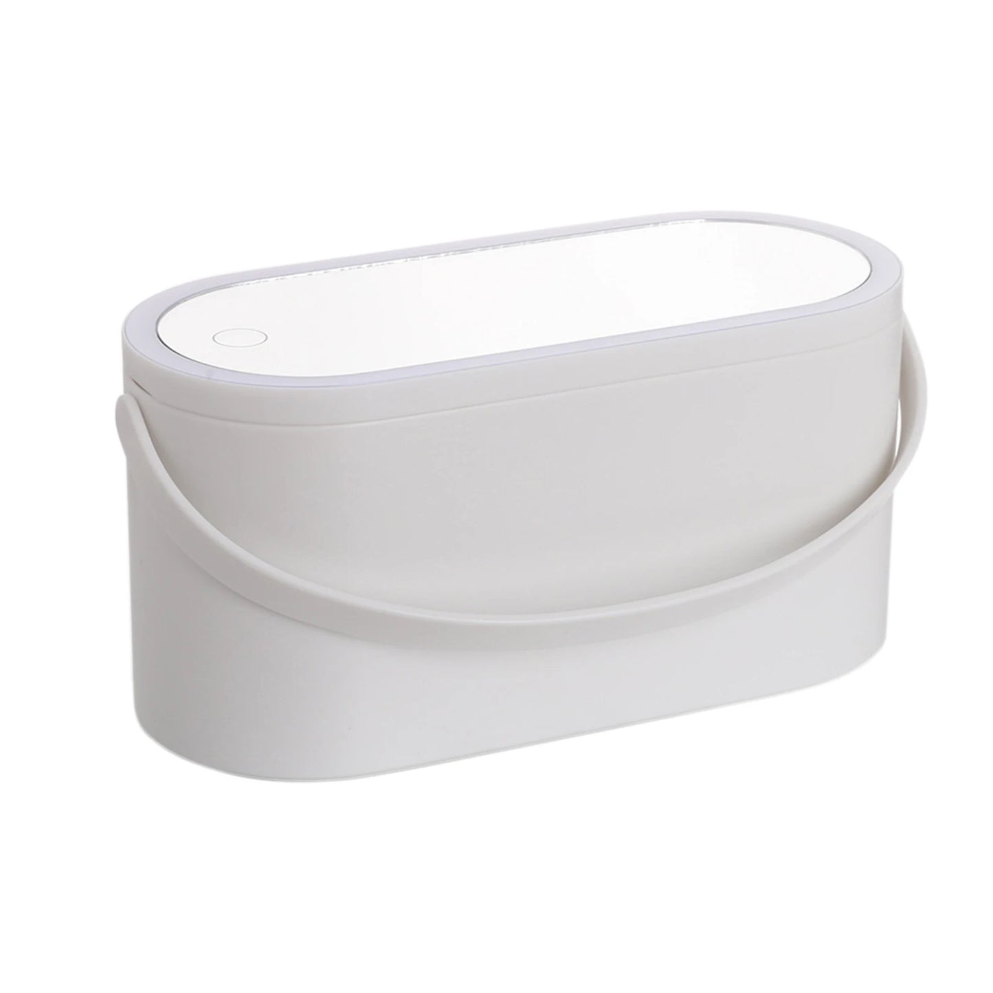 Cosmetic Organizer Box With LED Lighted Mirror