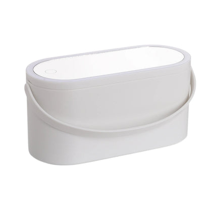 Cosmetic Organizer Box With LED Lighted Mirror