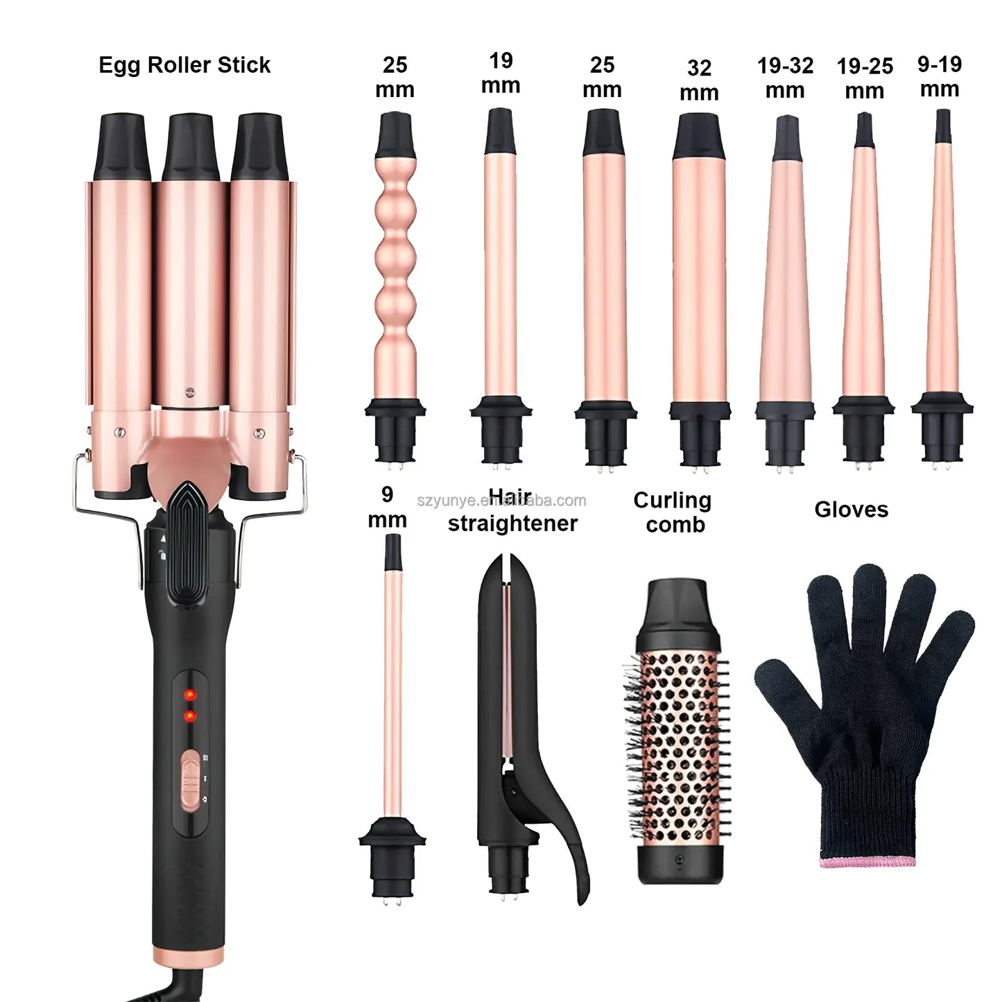 Interchangeable Anti Tangle Curler Set