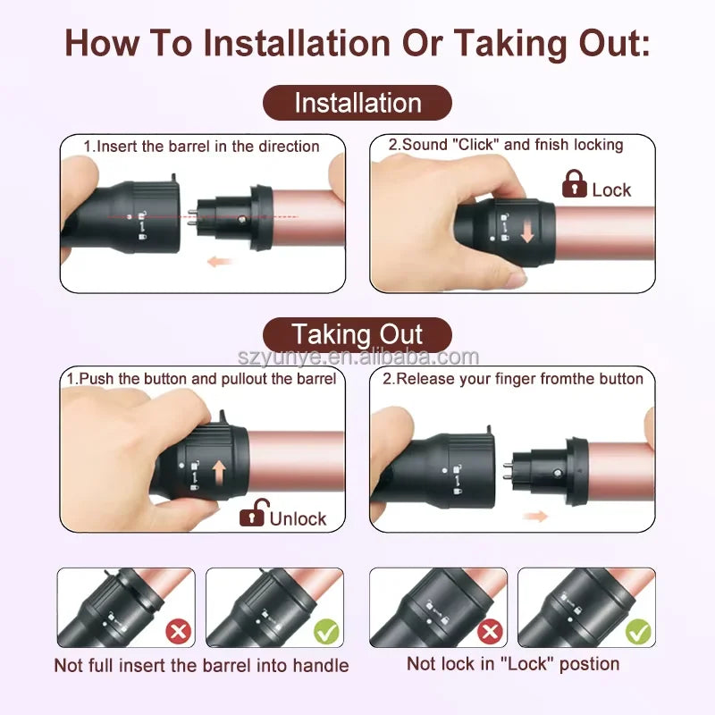 Interchangeable Anti Tangle Curler Set